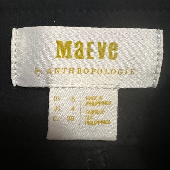 Anthropologie Maeve black slit-front hem Ponte knit flared pant women’s size 4 - Picture 8 of 15